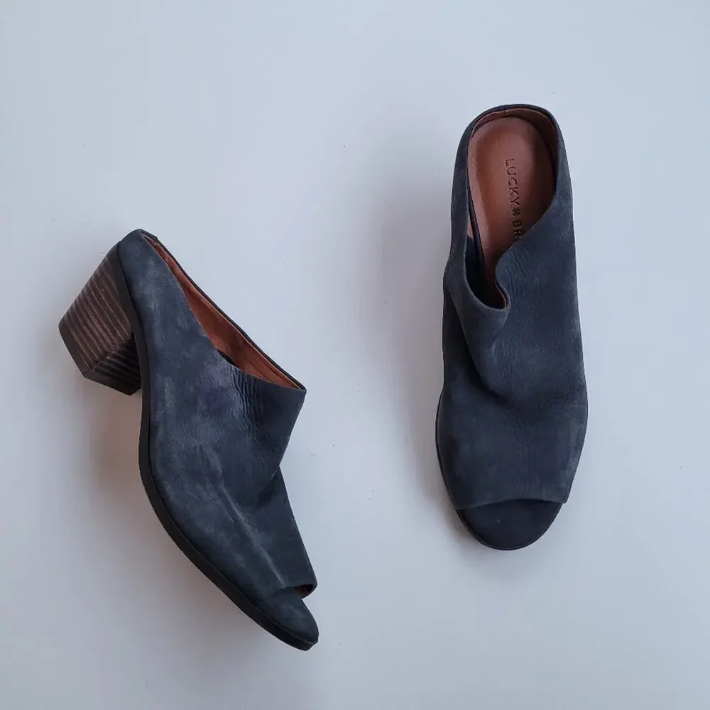 Lucky Brand Benah Block Heel Nubuck Mule 8.5 - Picture 4 of 8